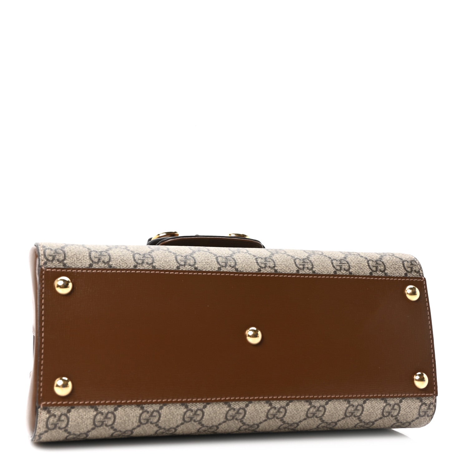 Gucci GG Supreme Monogram Calfskin Medium Horsebit 1955 Top Handle Bag Beige Ebony Brown Sugar 4 of 10