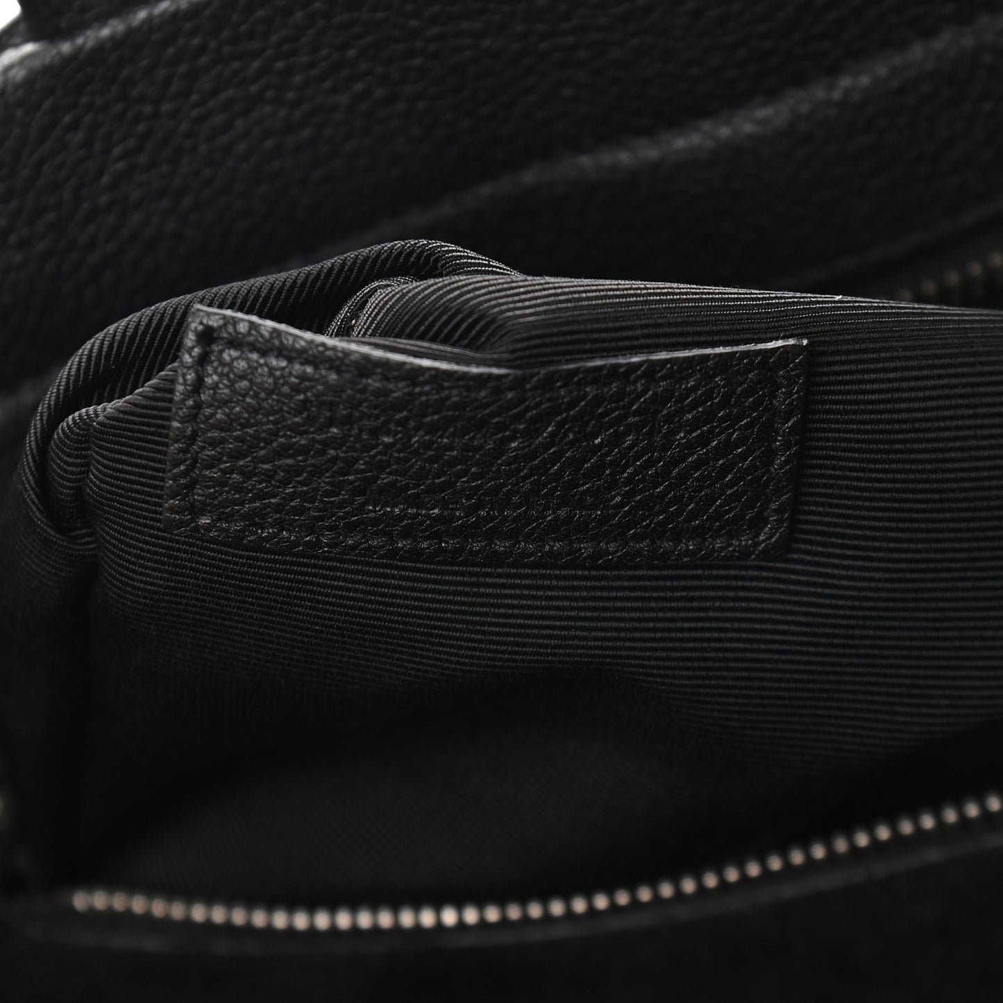 Grained Calfskin Medium Cabas Rive Gauche Black