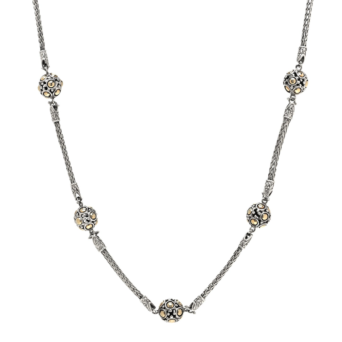 Sterling Silver 18K Yellow Gold Jaisalmer Station Necklace