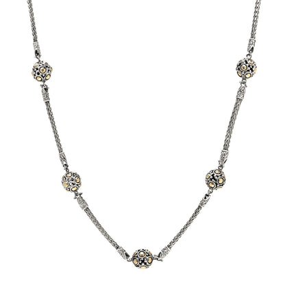John Hardy Sterling Silver 18K Yellow Gold Jaisalmer Station Necklace 1 of 5