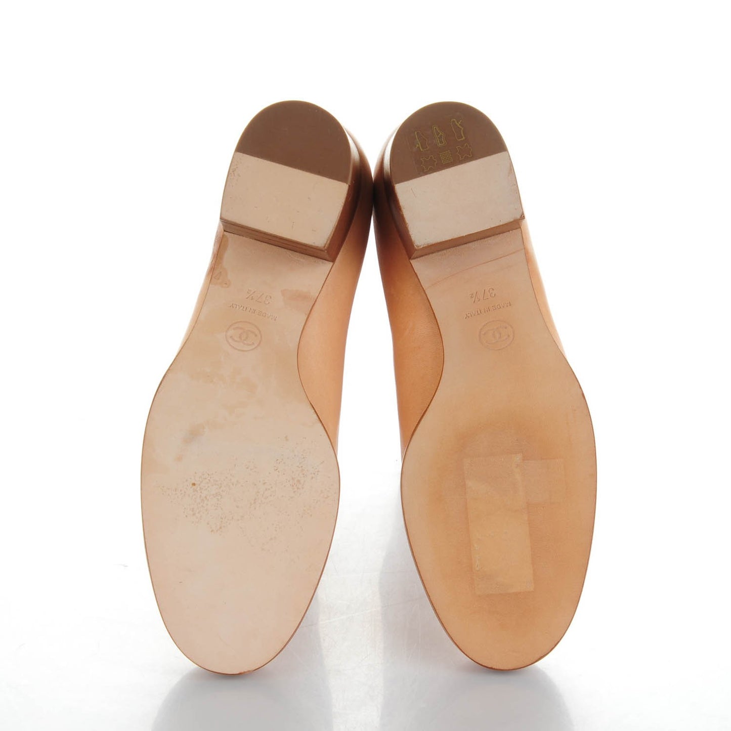 Calfskin CC Mid Calf Boots 37.5 Beige