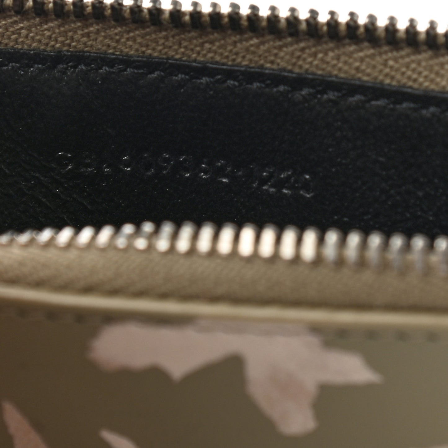 Calfskin Printed 5 Fragments Zip Pouch Card Holder