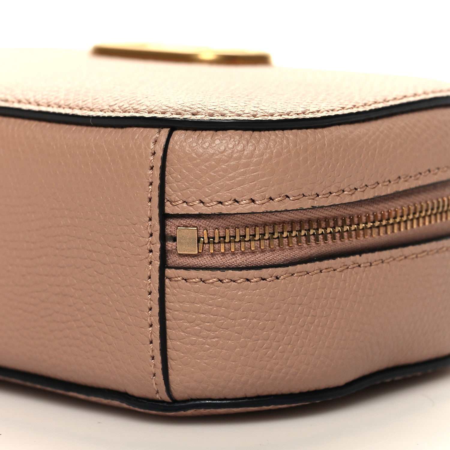 Valentino Garavani Grainy Calfskin VLogo Top Handle Camera Bag Crossbody Rose Cannelle 9 of 10