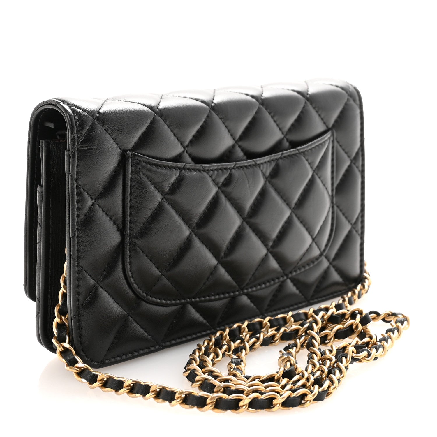 Chanel Lambskin Quilted Lucky Charms 2.55 Reissue Wallet On Chain WOC Black 3 of 12