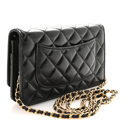 Chanel Lambskin Quilted Lucky Charms 2.55 Reissue Wallet On Chain WOC Black 3 of 12