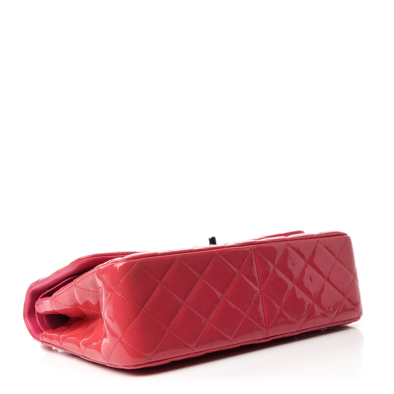 Chanel Patent Quilted Jumbo Double Flap Pink 4 of 10