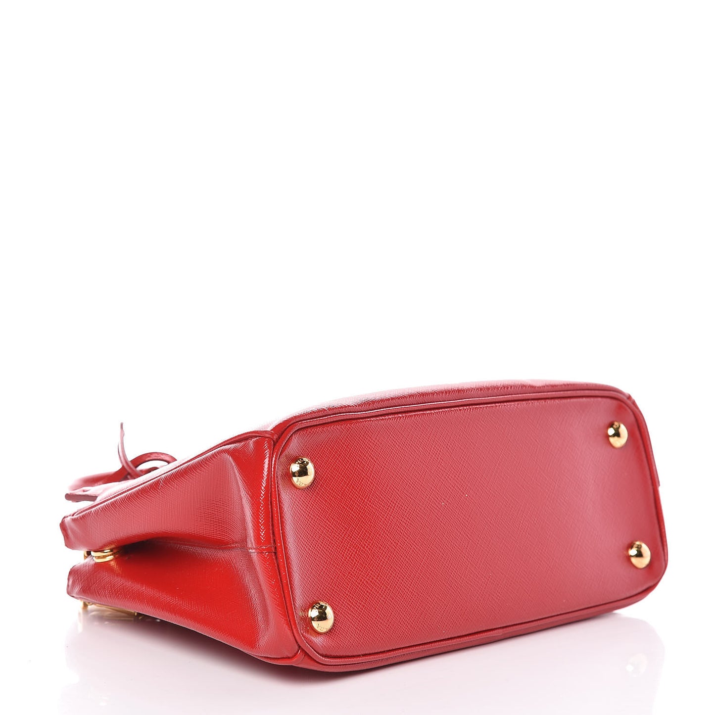 Saffiano Vernice Small Galleria Double Zip Tote Rosso