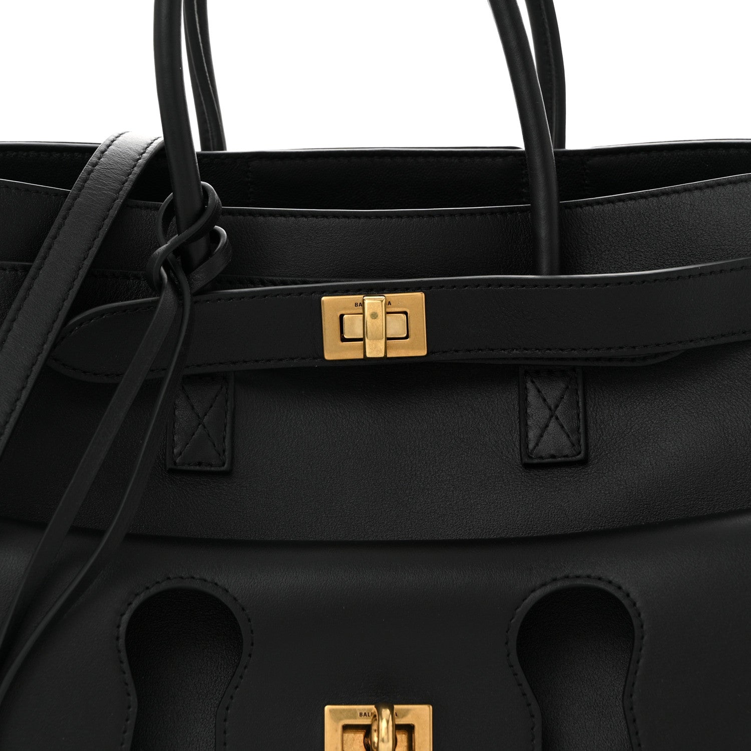 Balenciaga Smooth Calfskin Small Bel Air Carry All Bag Black 7 of 10