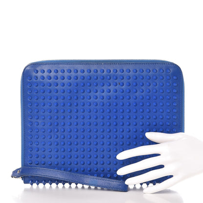 Christian Louboutin Calfskin Spiked IPad Case Blue Saphir 2 of 8