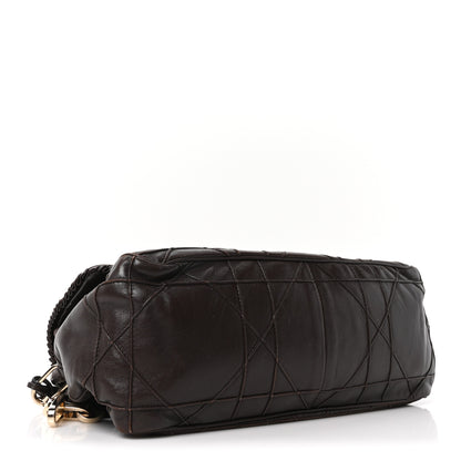Christian Dior Lambskin Cannage Ruffle New Lock Flap Dark Brown 4 of 10
