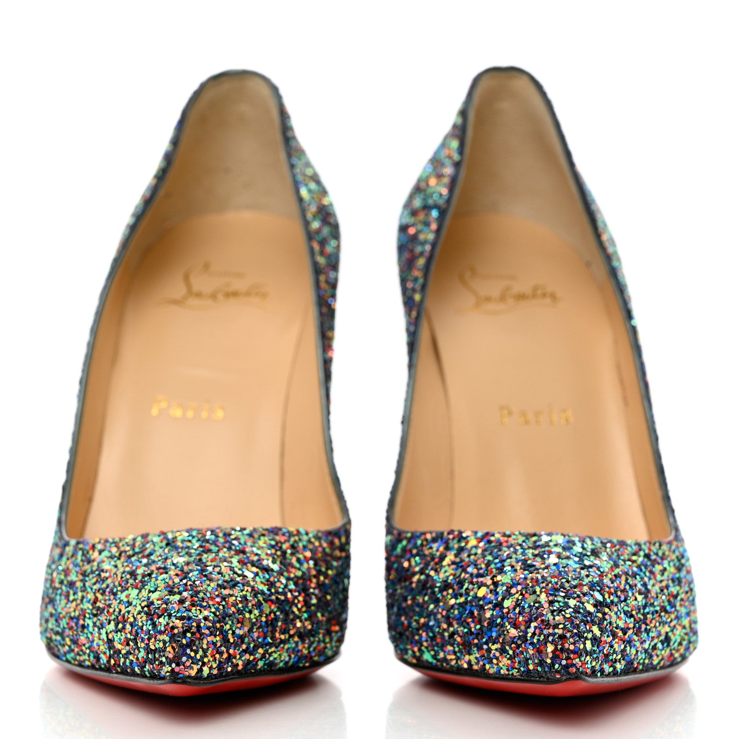 Christian Louboutin Glitter Pigalle Follies 100 Pumps 37.5 China Blue 2 of 11