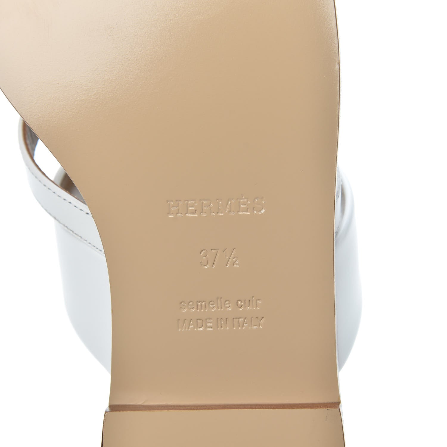 Hermes Calfskin Claire Sandals 37.5 White 6 of 7