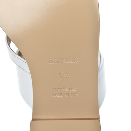 Hermes Calfskin Claire Sandals 37.5 White 6 of 7