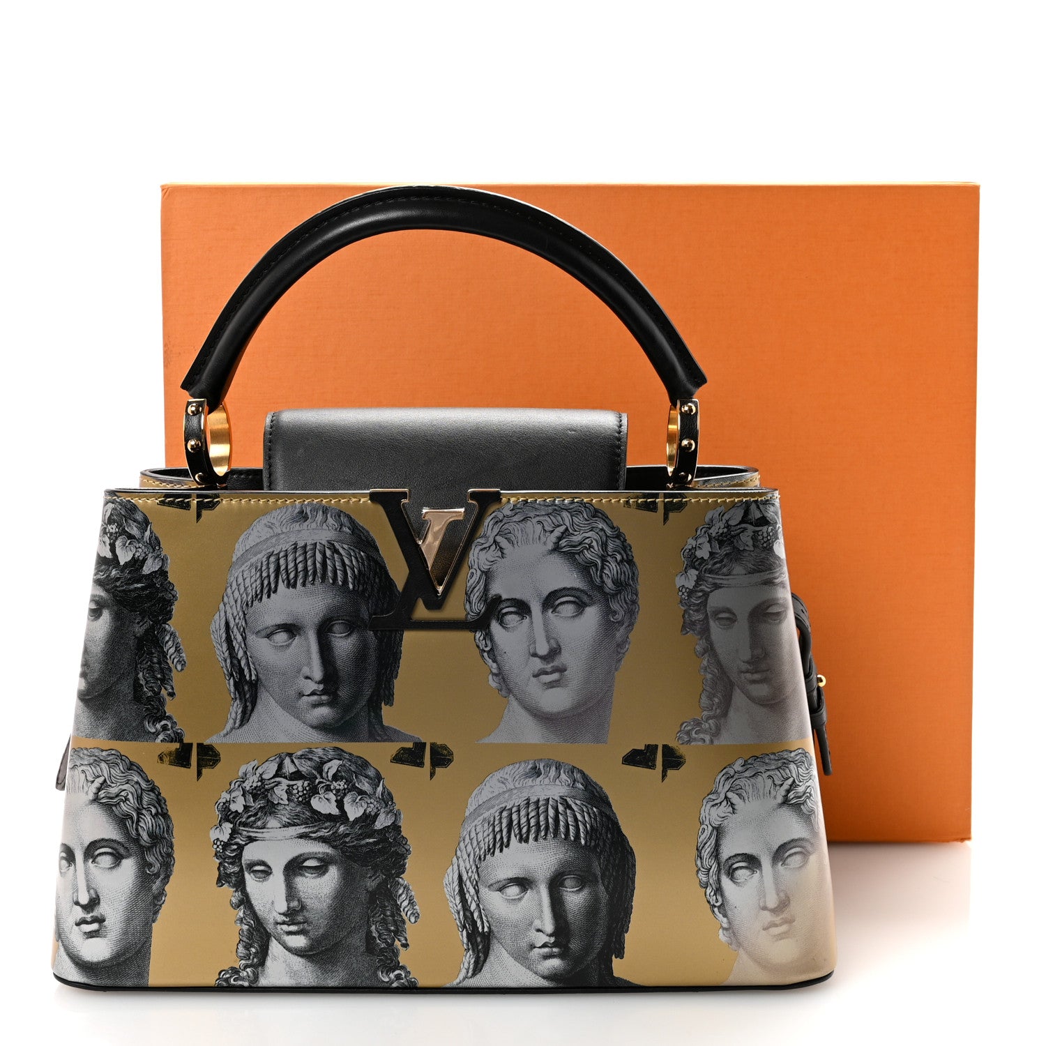 Louis Vuitton X FORNASETTI Calfskin Fornasetti Capucines MM Gold