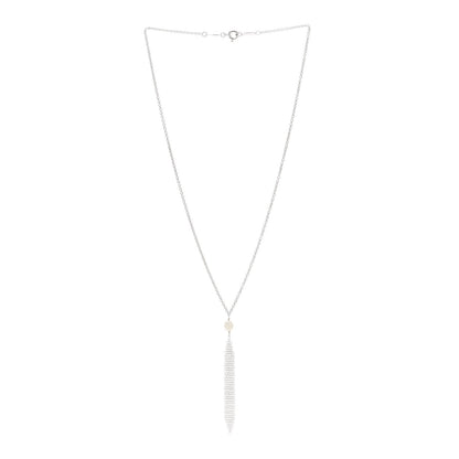 Tiffany Sterling Silver Pearl Elsa Peretti Mesh Pendant Necklace 3 of 5