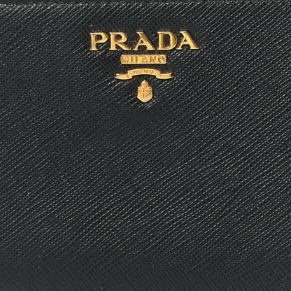 Prada Saffiano Metal Compact Wallet Black Ibisco 8 of 10