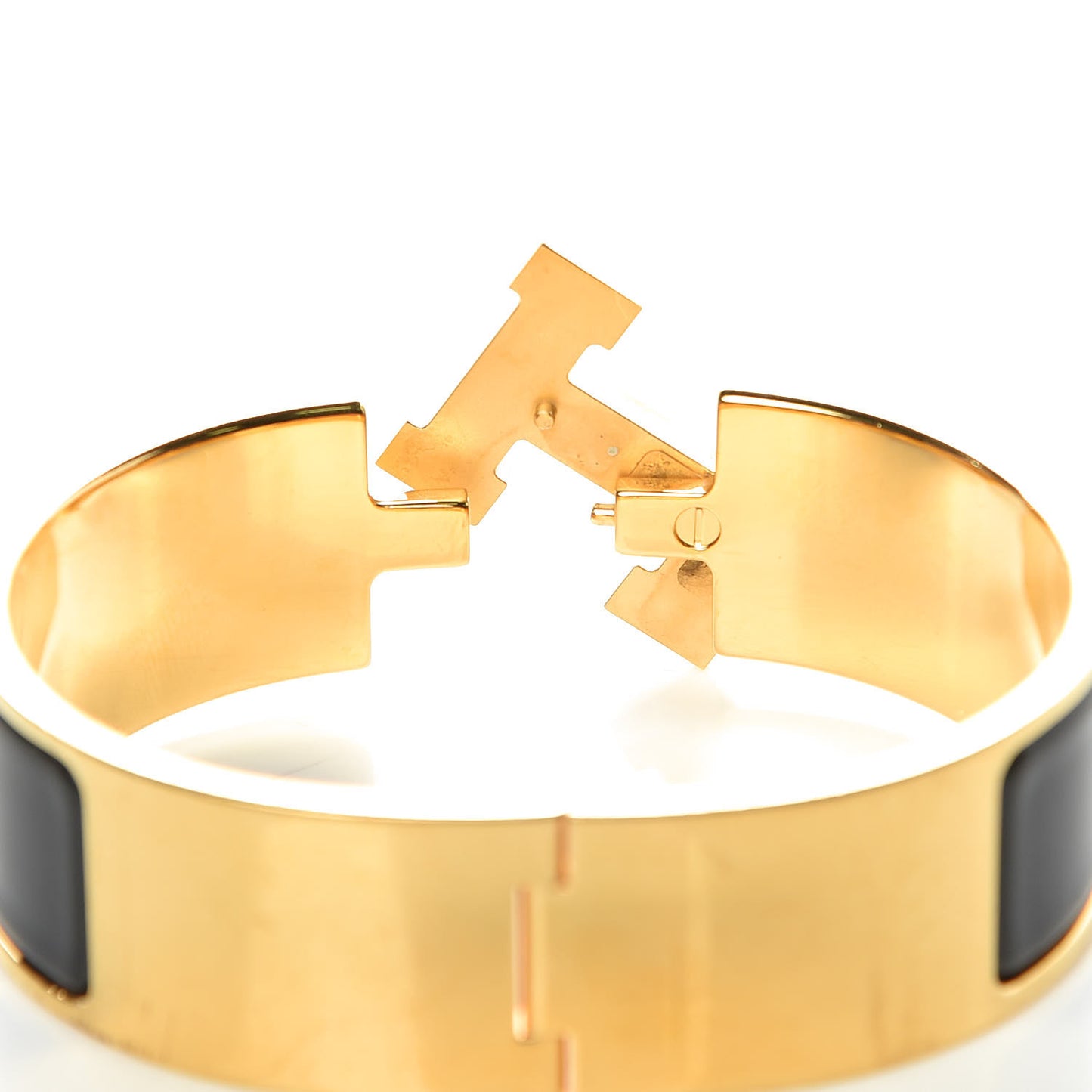 Enamel Wide Clic Clac H Bracelet GM Black