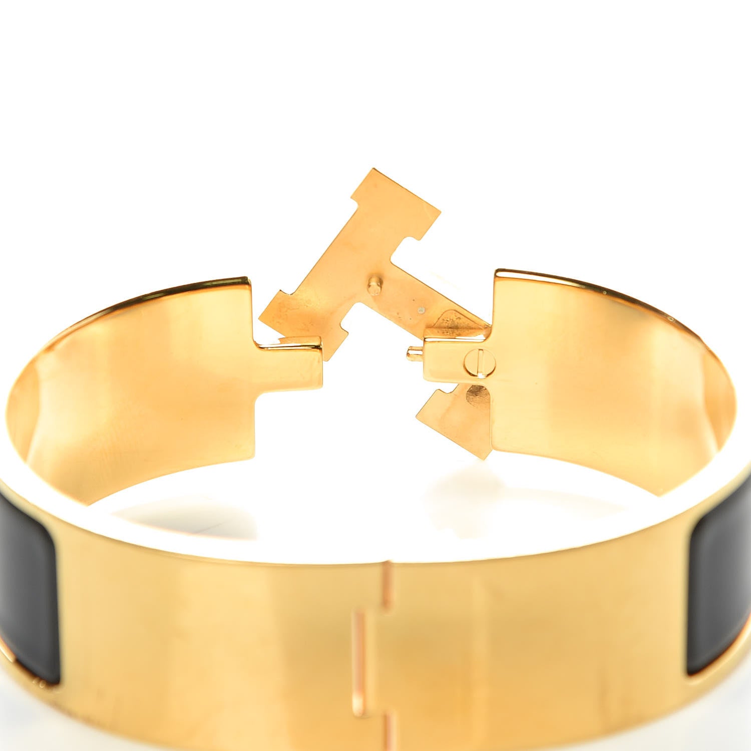 Hermes Enamel Wide Clic Clac H Bracelet GM Black 4 of 5