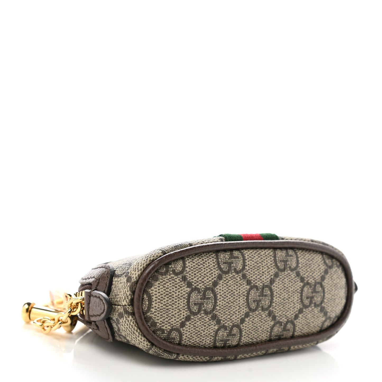 GG Supreme Monogram Web Ophidia Dome Key Pouch Beige New Acero