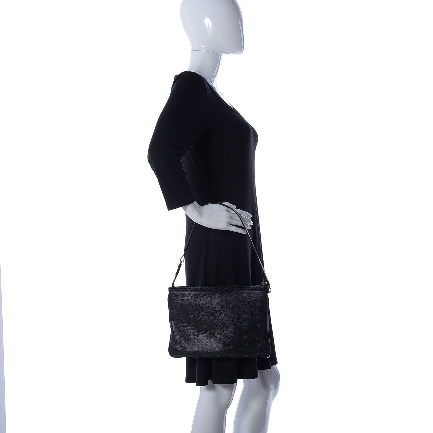 MCM Visetos Medium Crossbody Pouch Black 2 of 13