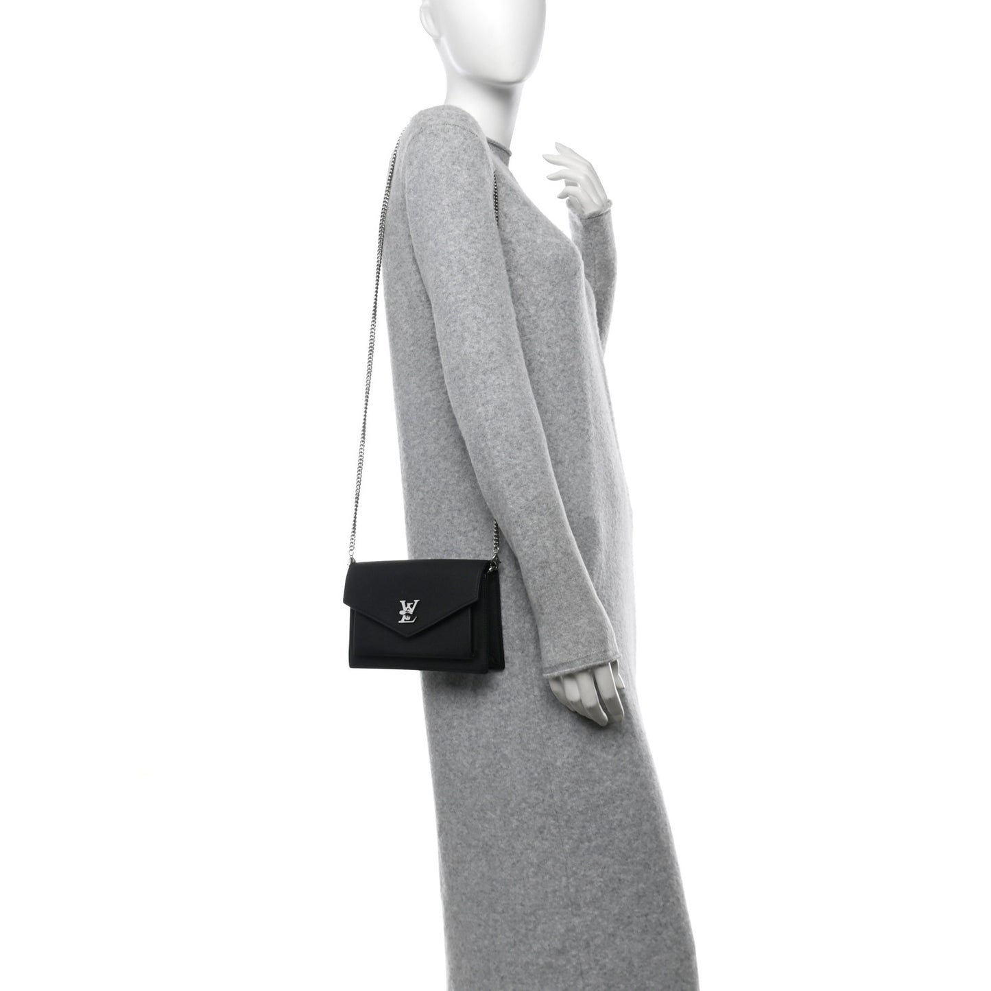 Soft Calfskin My Lockme Chain Pochette Black