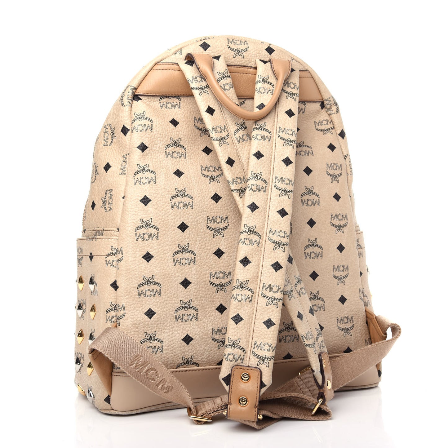 Visetos Medium Studded Stark Backpack Beige