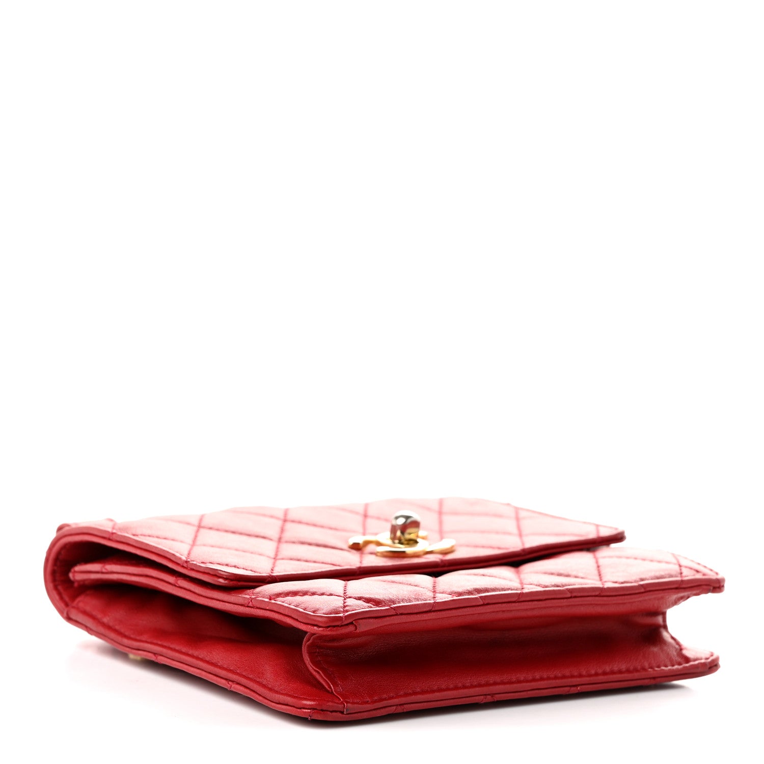 Chanel Lambskin Quilted Flap Waist Belt Bag 75 30 Red 4 of 11