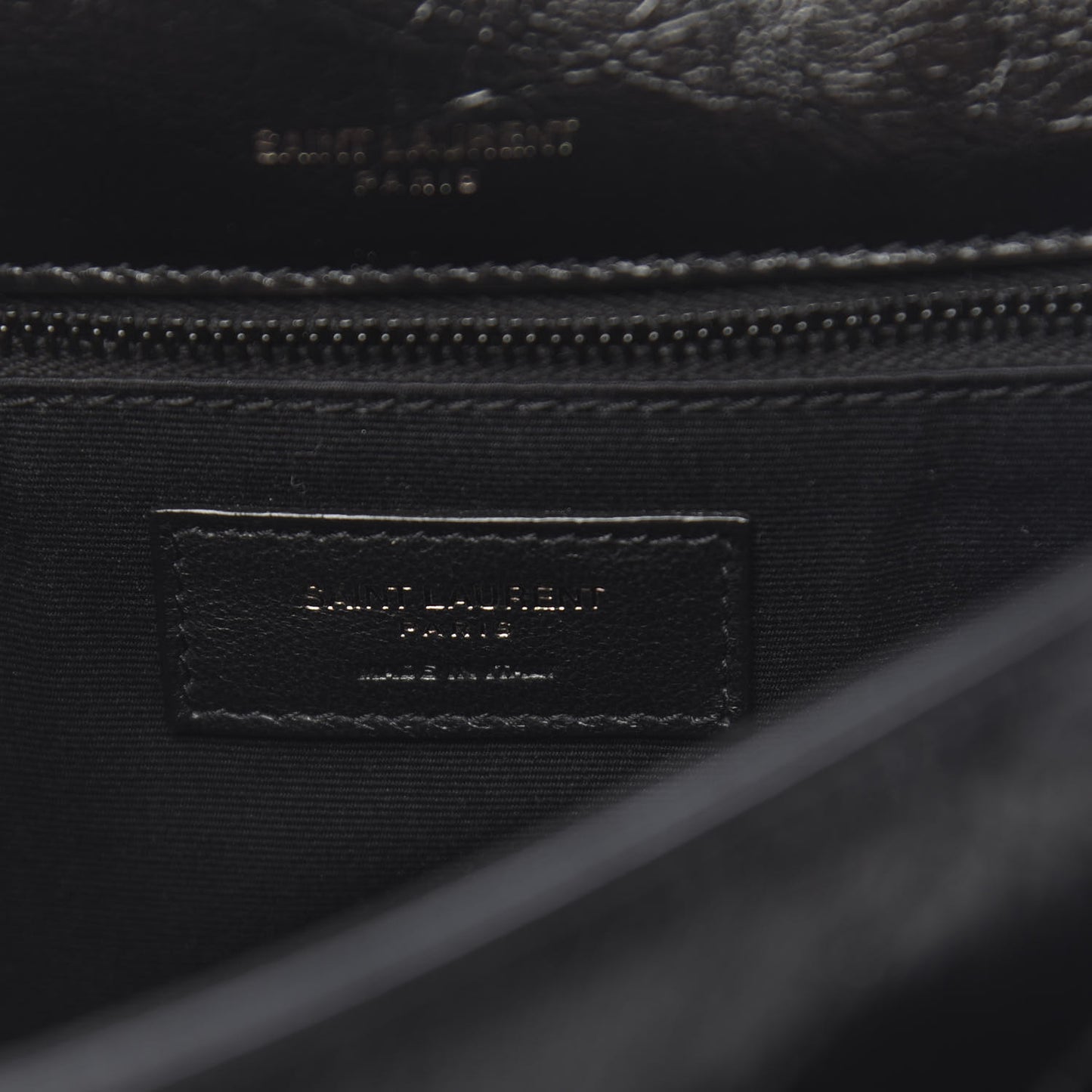 Crinkled Calfskin Matelasse Monogram Medium Niki Chain Satchel Black