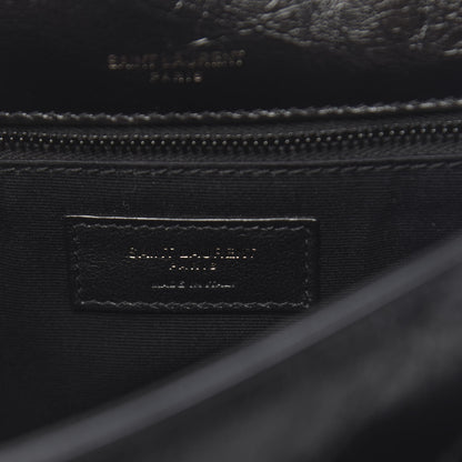 Saint Laurent Crinkled Calfskin Matelasse Monogram Medium Niki Chain Satchel Black 6 of 9