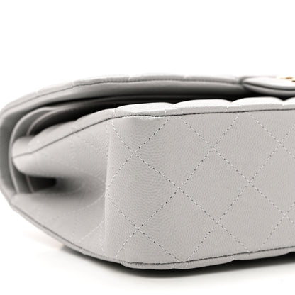 Chanel Caviar Quilted Medium Double Flap Grey 8 of 9