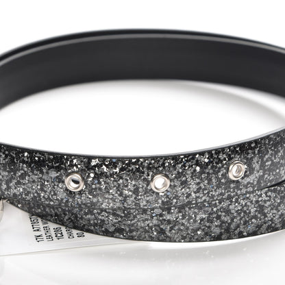 Chanel Glitter Calfskin CC Logo Skinny Belt 80 32 Charcoal 5 of 9