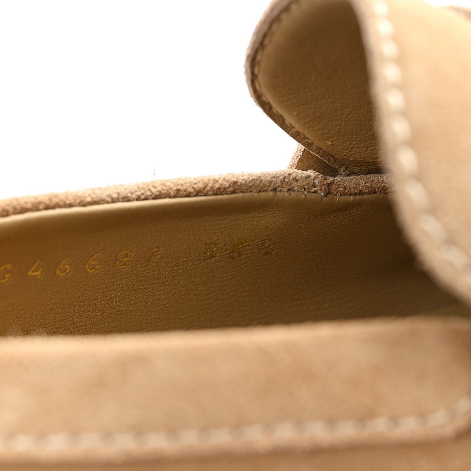 Chanel Suede Calfskin Pearl CC Moccasin Loafers 36.5 Dark Beige