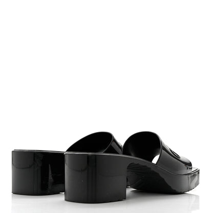 Gucci Rubber Gucci Logo Womens Platform 20/60mm Slide Sandals 38 Black 4 of 8