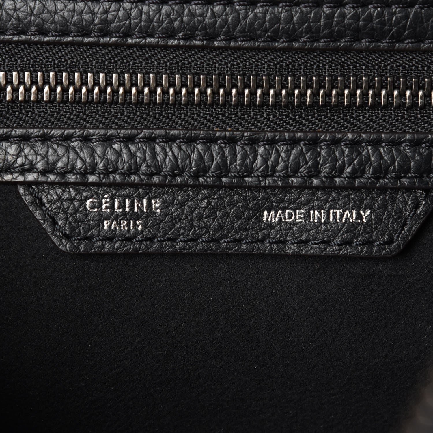 Celine Drummed Calfskin Mini Luggage Black 6 of 14