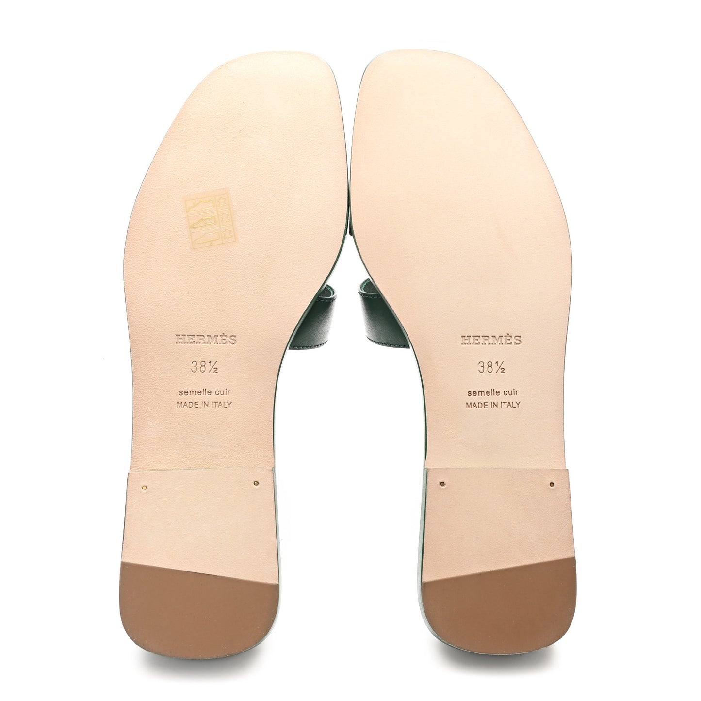 Calfskin Oran Sandals  38.5 Vert Electrique