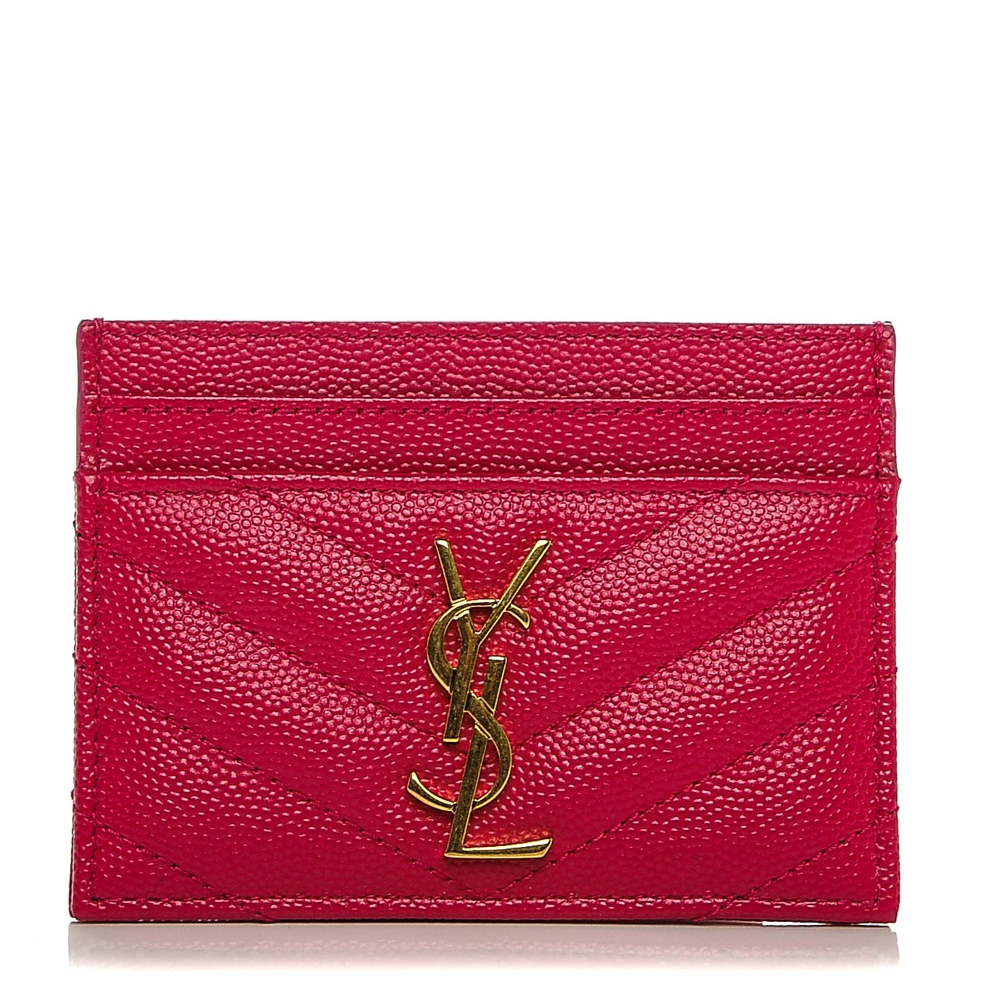 Grain De Poudre Matelasse Chevron Monogram Credit Card Case Bubblegum