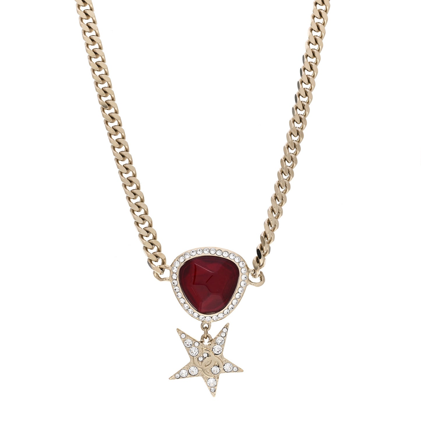 Crystal Star Choker Gold Silver Red