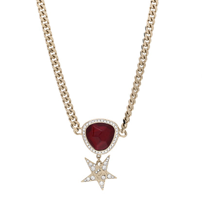 Chanel Crystal Star Choker Gold Silver Red 1 of 3
