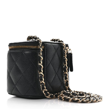 Chanel Caviar Quilted Mini Vanity Case With Chain Black 3 of 9