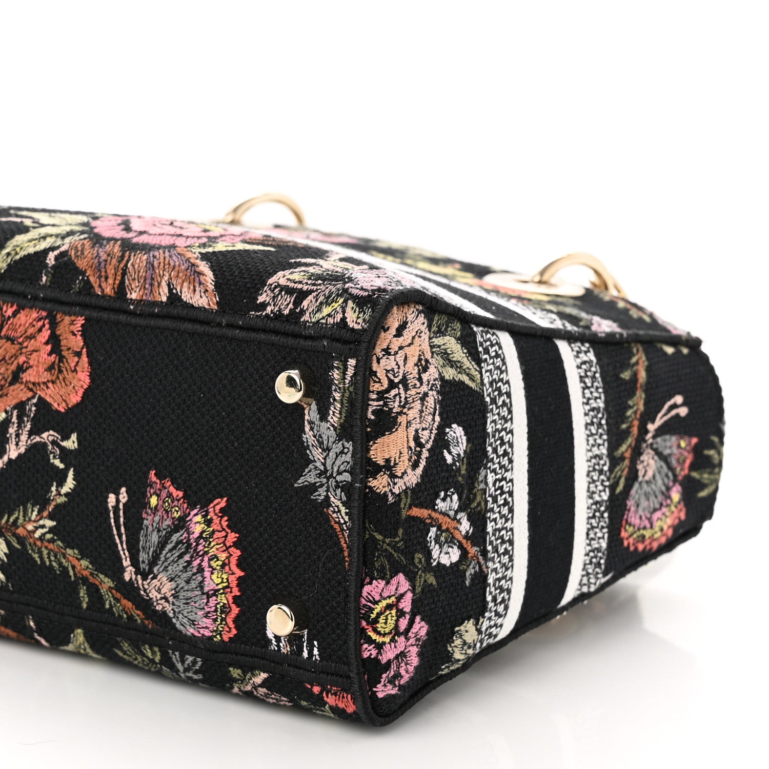 Christian Dior Canvas Embroidered Jardin Botanique Medium Lady D-Lite Black Multicolor 9 of 9