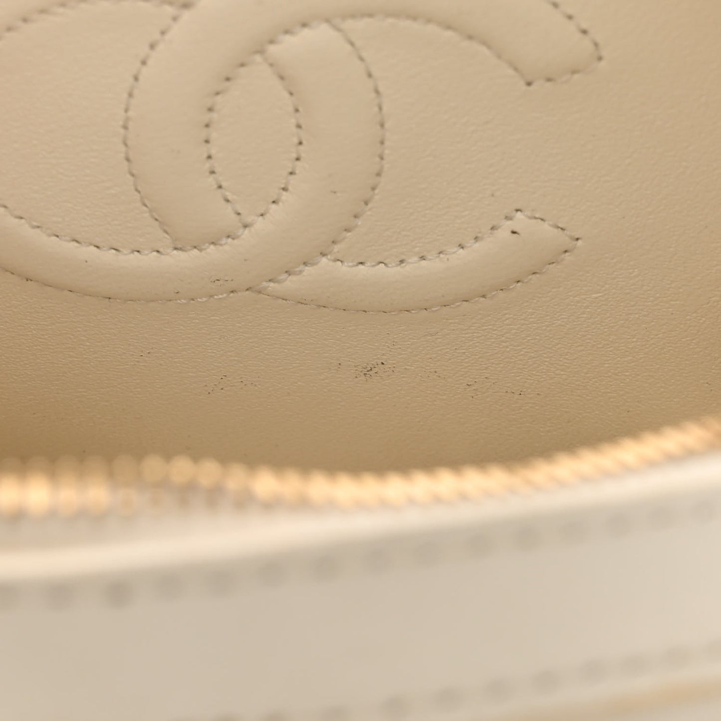 Lambskin Coco Lifesaver Round Bag Black White