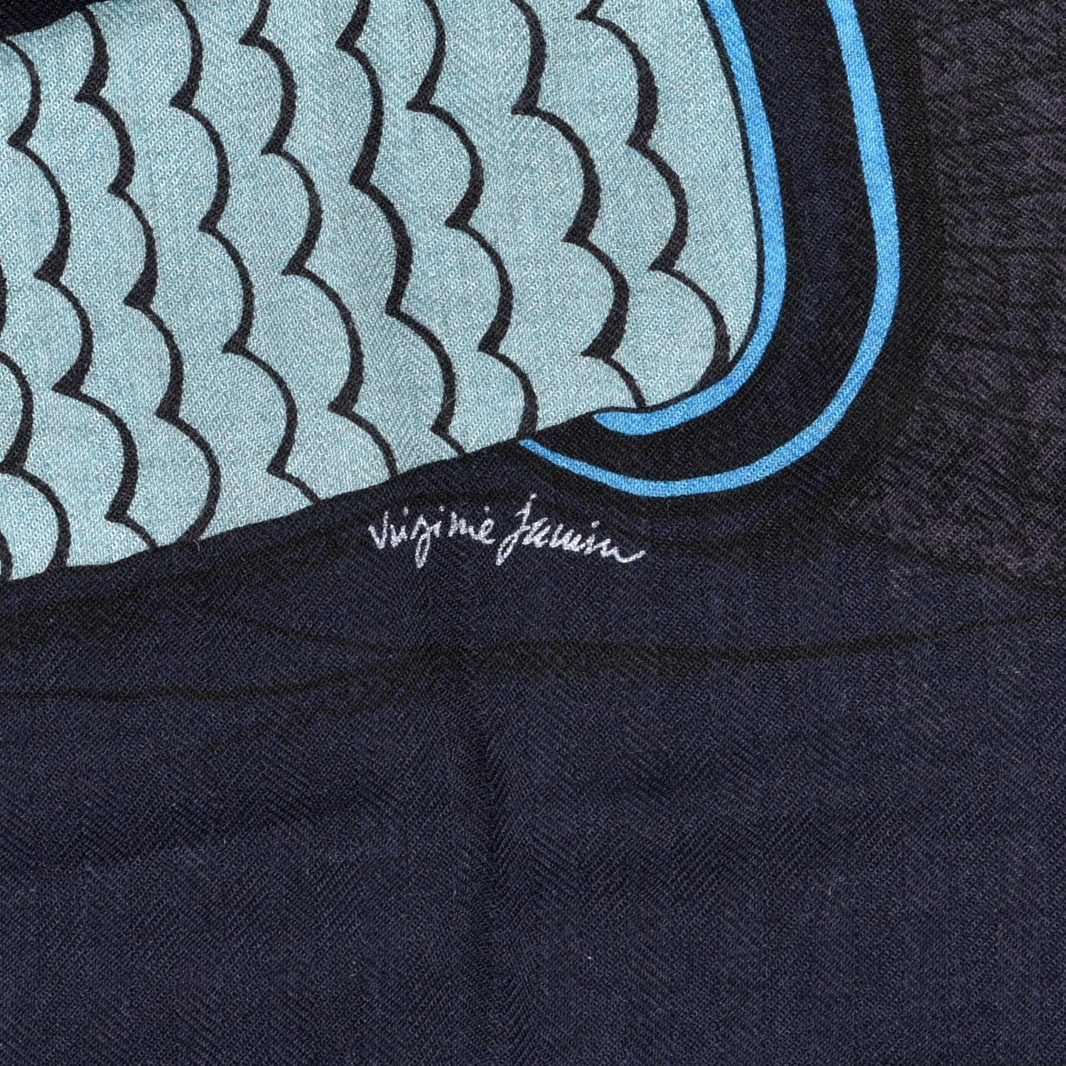 Hermes Cashmere Silk Zouaves Et Dragons Shawl 140 Marine Bordeaux Cobalt 4 of 6