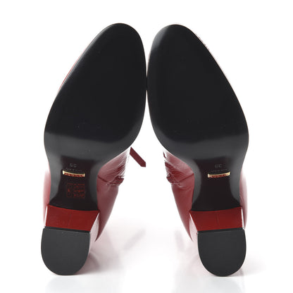 Gucci Patent Calfskin Stretch Boots 39 Hibiscus Red 5 of 8