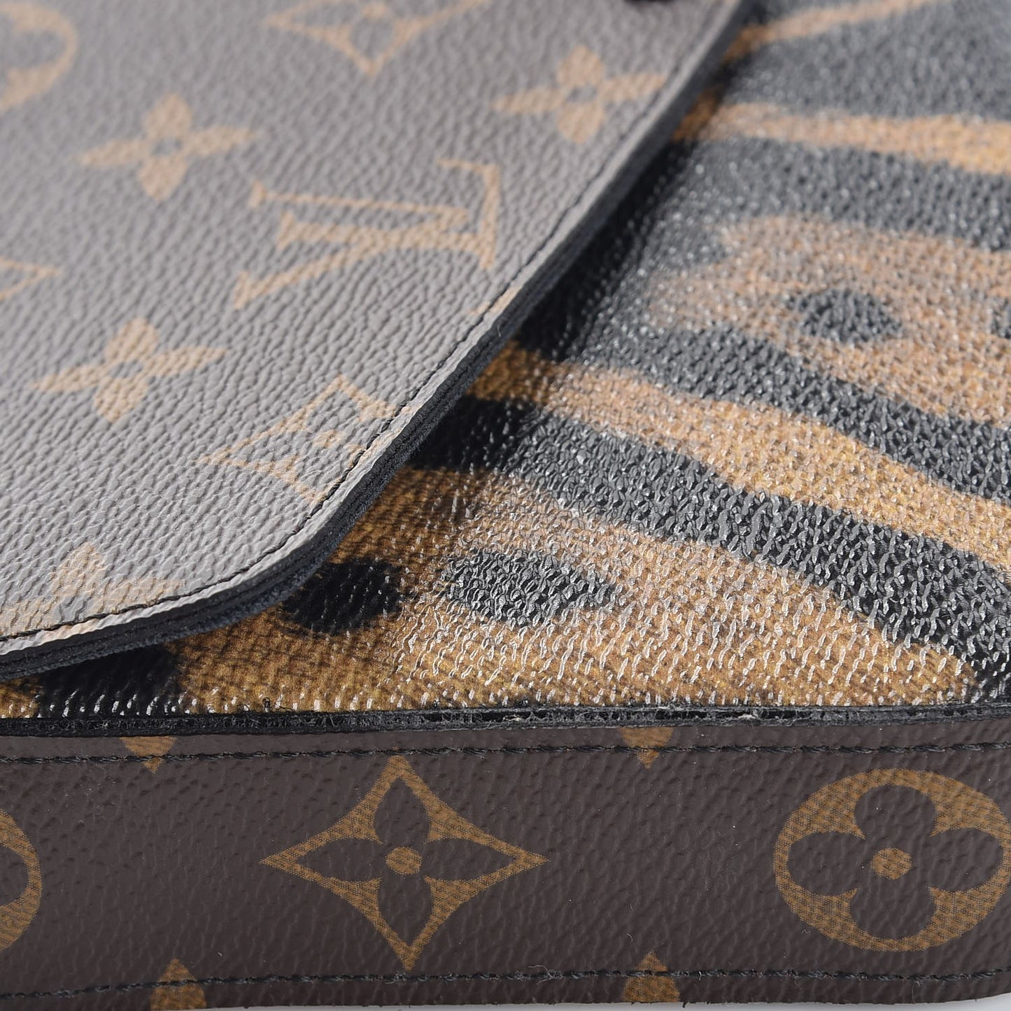 Monogram Animal Print Pochette Felicie Chain Wallet