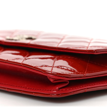 Chanel Patent Quilted Brilliant Wallet On Chain WOC Red 9 of 9