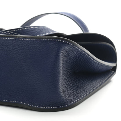 Hermes Taurillon Clemence Halzan 31 GM Bleu Encre 10 of 11