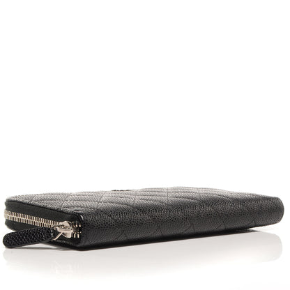 Chanel Caviar Quilted Zip Around Wallet Black 4 of 9