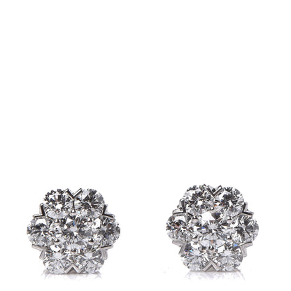 Van Cleef & Arpels 18K White Gold Diamond Large Fleurette Earrings 1 of 5