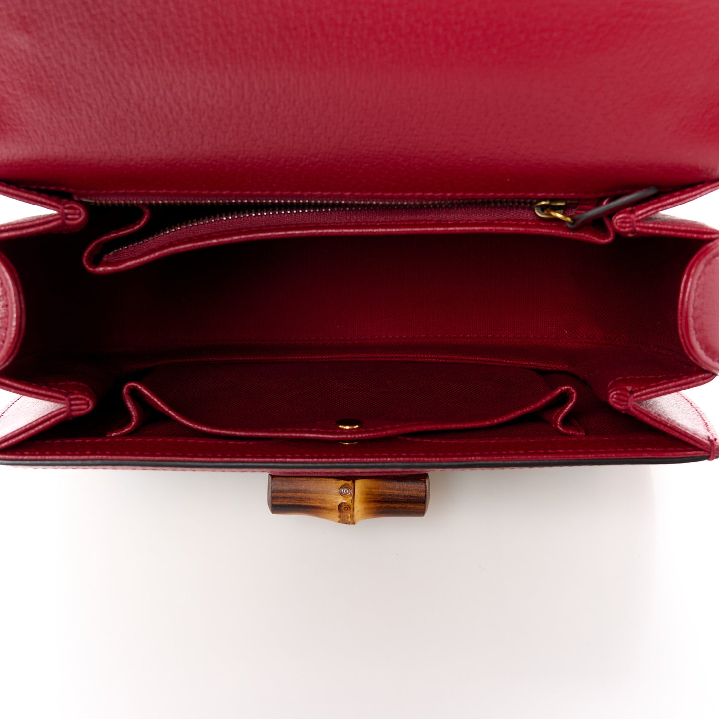 Canvas Calfskin 100 Centennial Music Small Bamboo 1947 Top Handle Bag Ivory Red