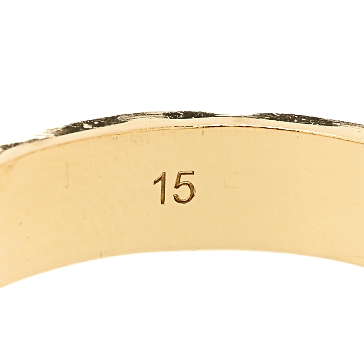 18K Yellow Gold 4mm Hammered Icon Thin Band Ring 55/7.25